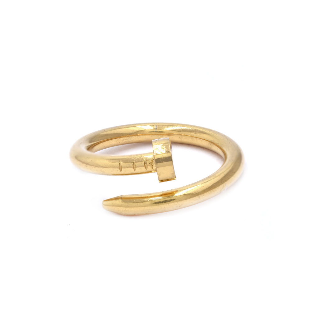 Stainless steel wrap nail gold ring - SSYR4656
