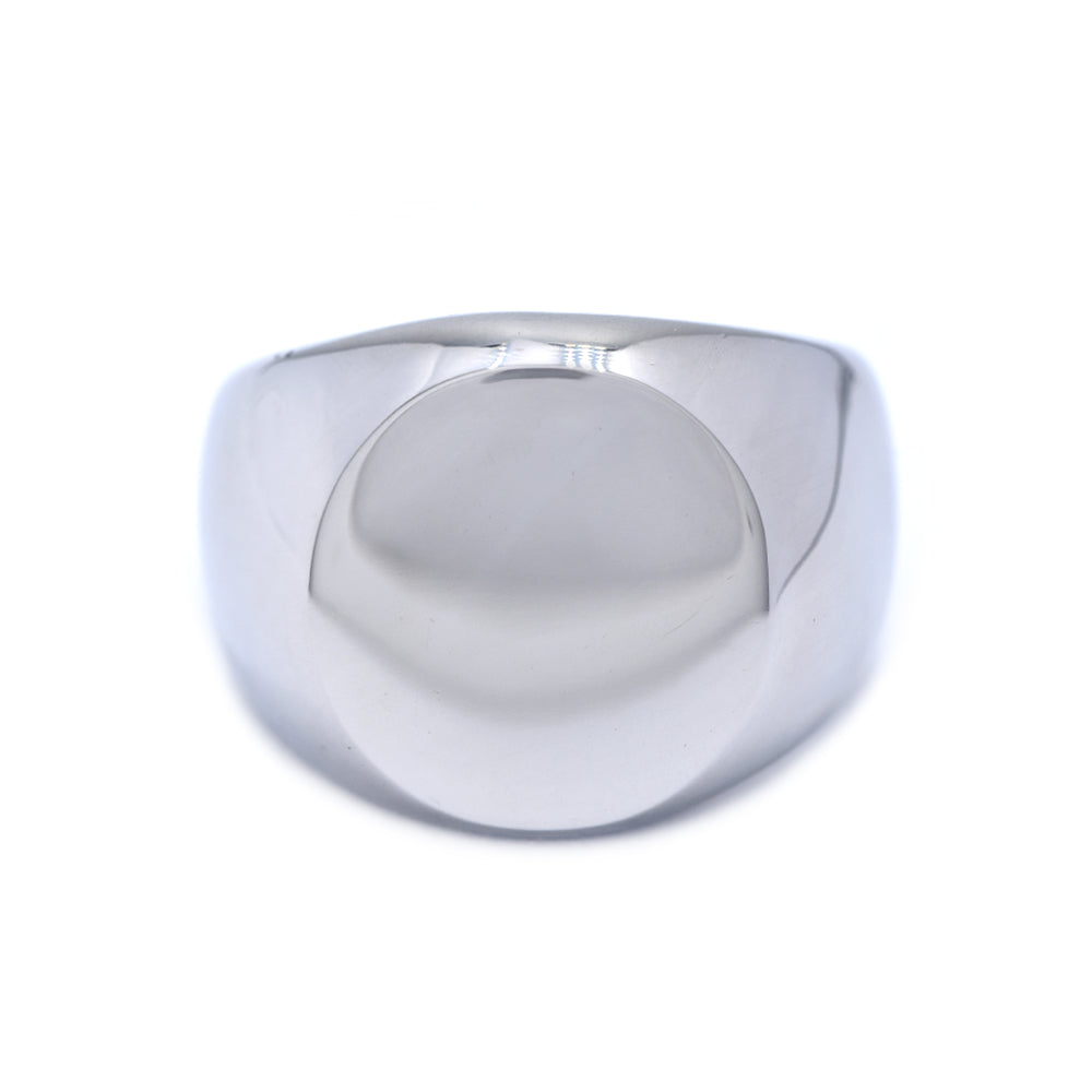 Stainless steel plain signet ring - SSYR4661