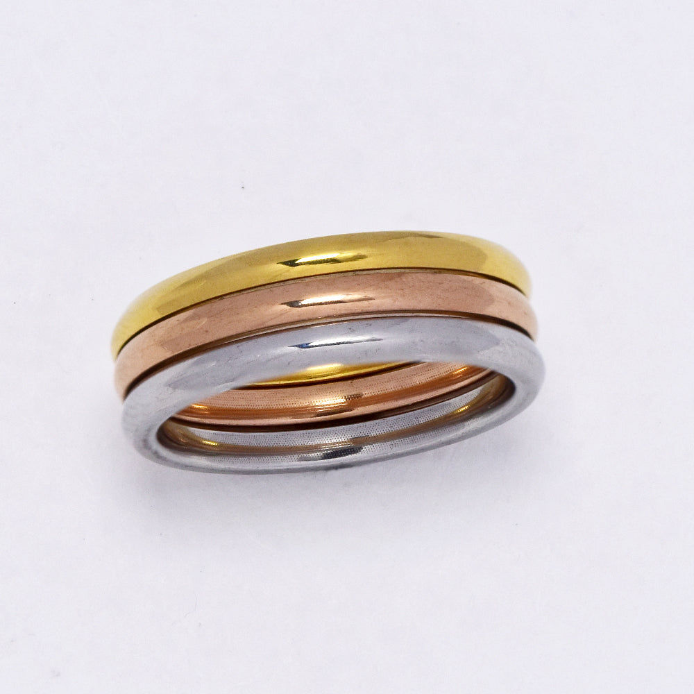 Stainless steel tri colour trip band set - SSYR5296
