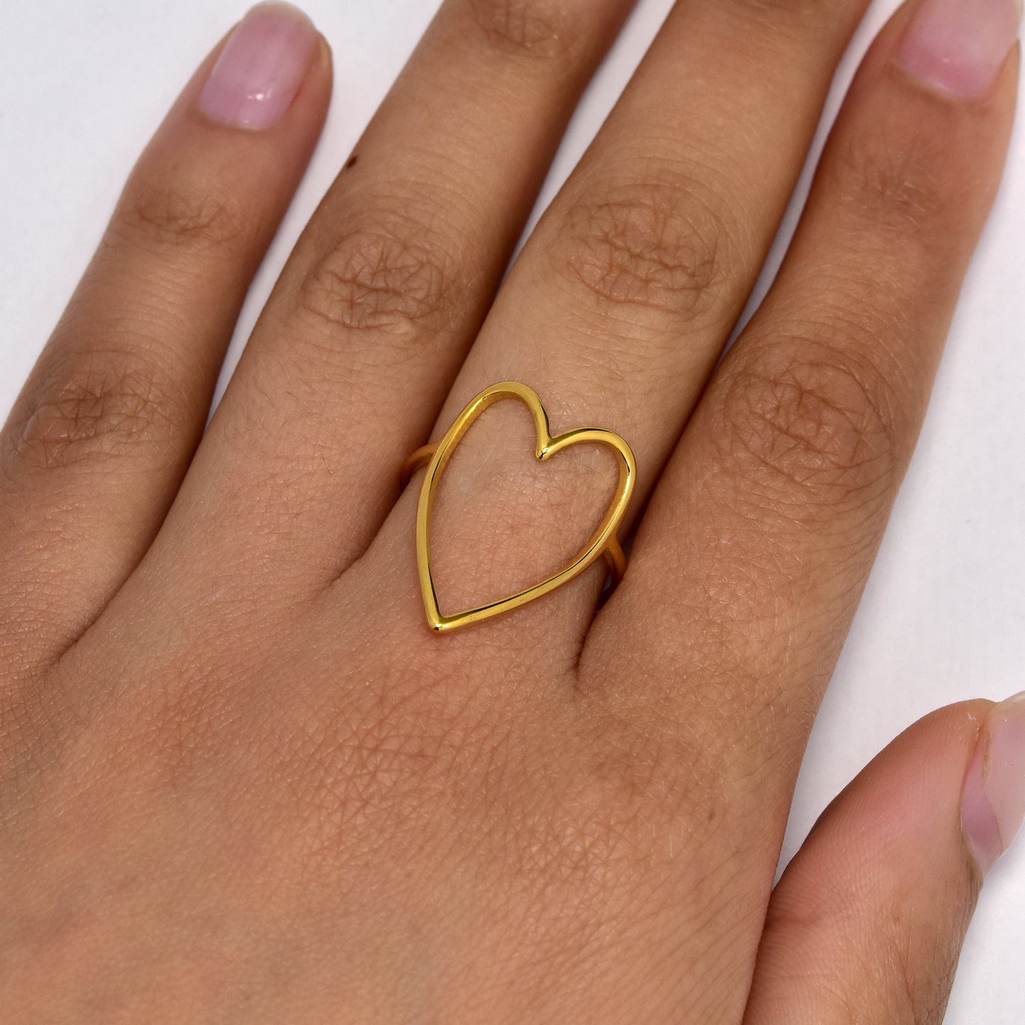 Steel cutout heart ring - SSYR5641