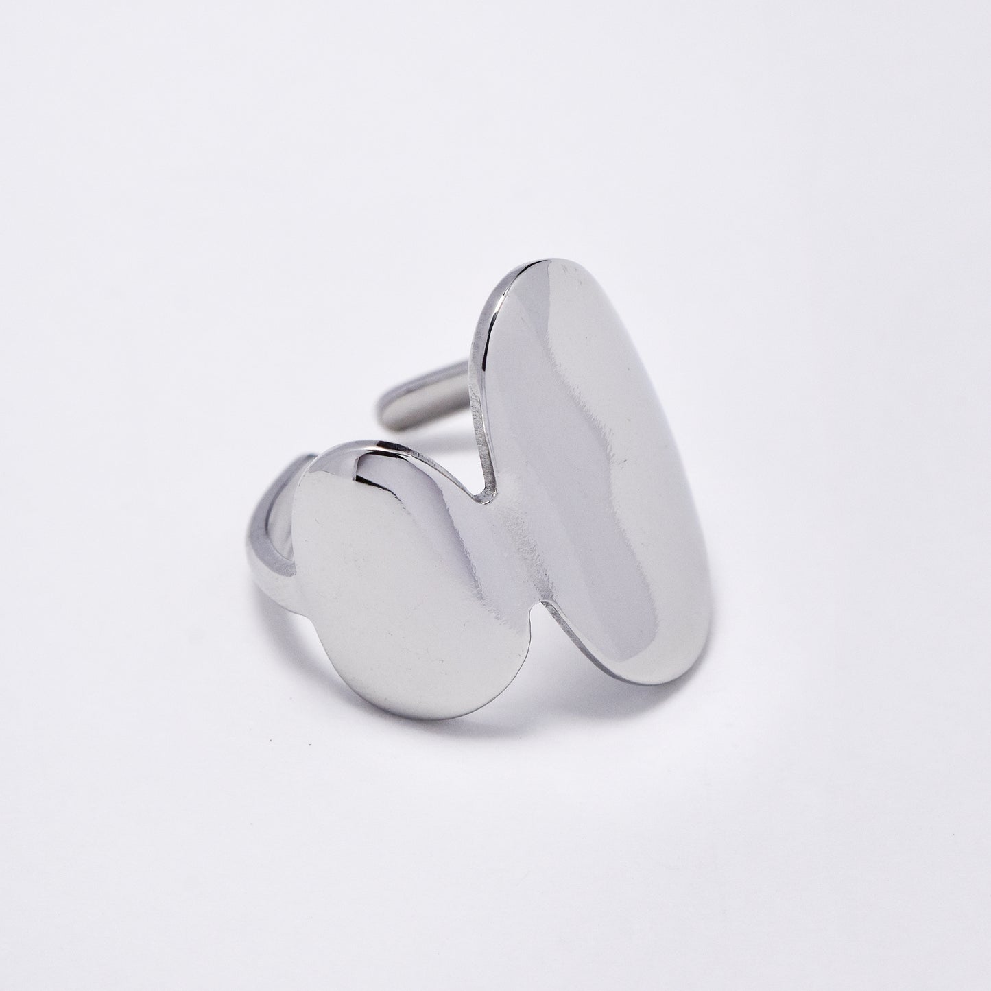 Steel asymmetrical statement ring - SSYR5872