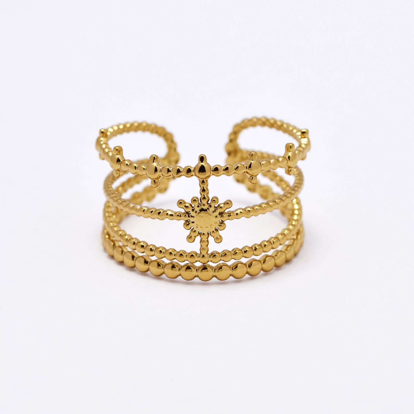 SSYR6113 - St Steel boho open size ring