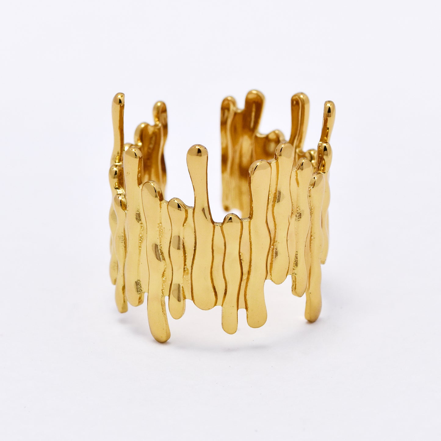 SSYR6115 - St Steel dripping open size ring
