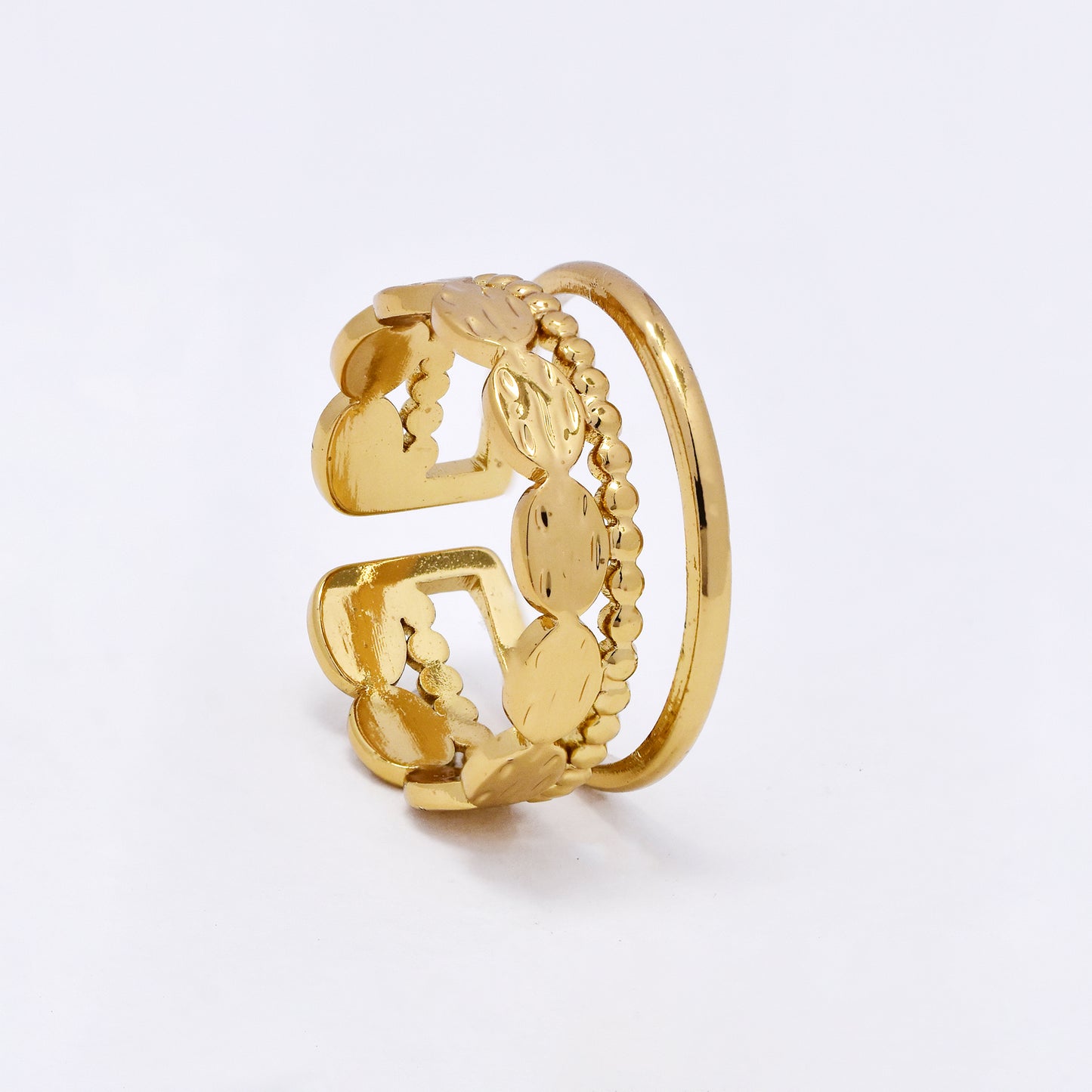 SSYR6120 - St Steel boho open size ring