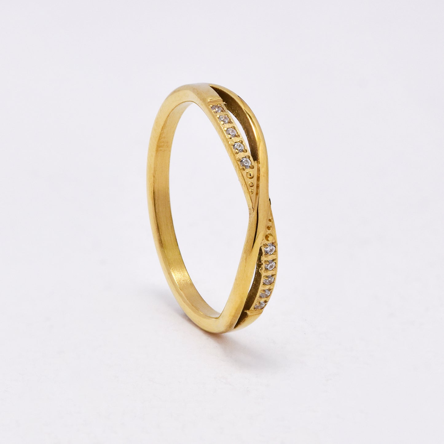 SSYR6514 - St Steel 2mm CZ ring
