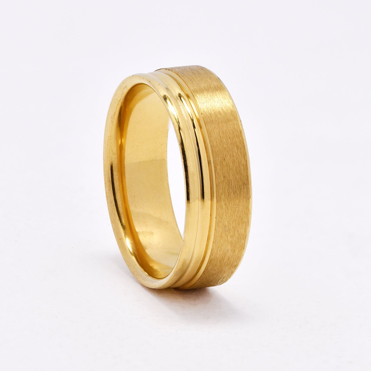 SSYR6616 - St Steel 8mm matte & shiny band