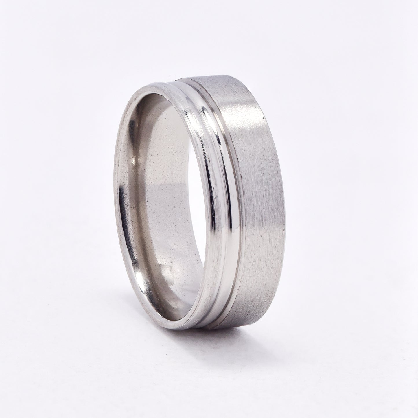 SSYR6616 - St Steel 8mm matte & shiny band