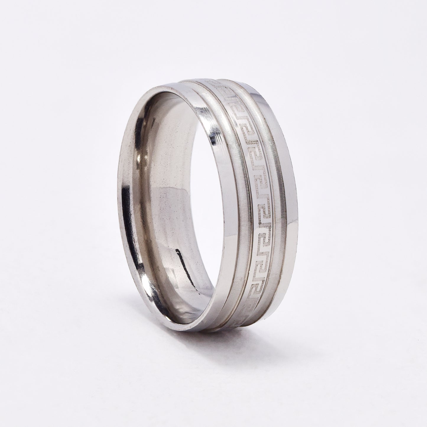SSYR6618 - St Steel 8mm grecian pattern band