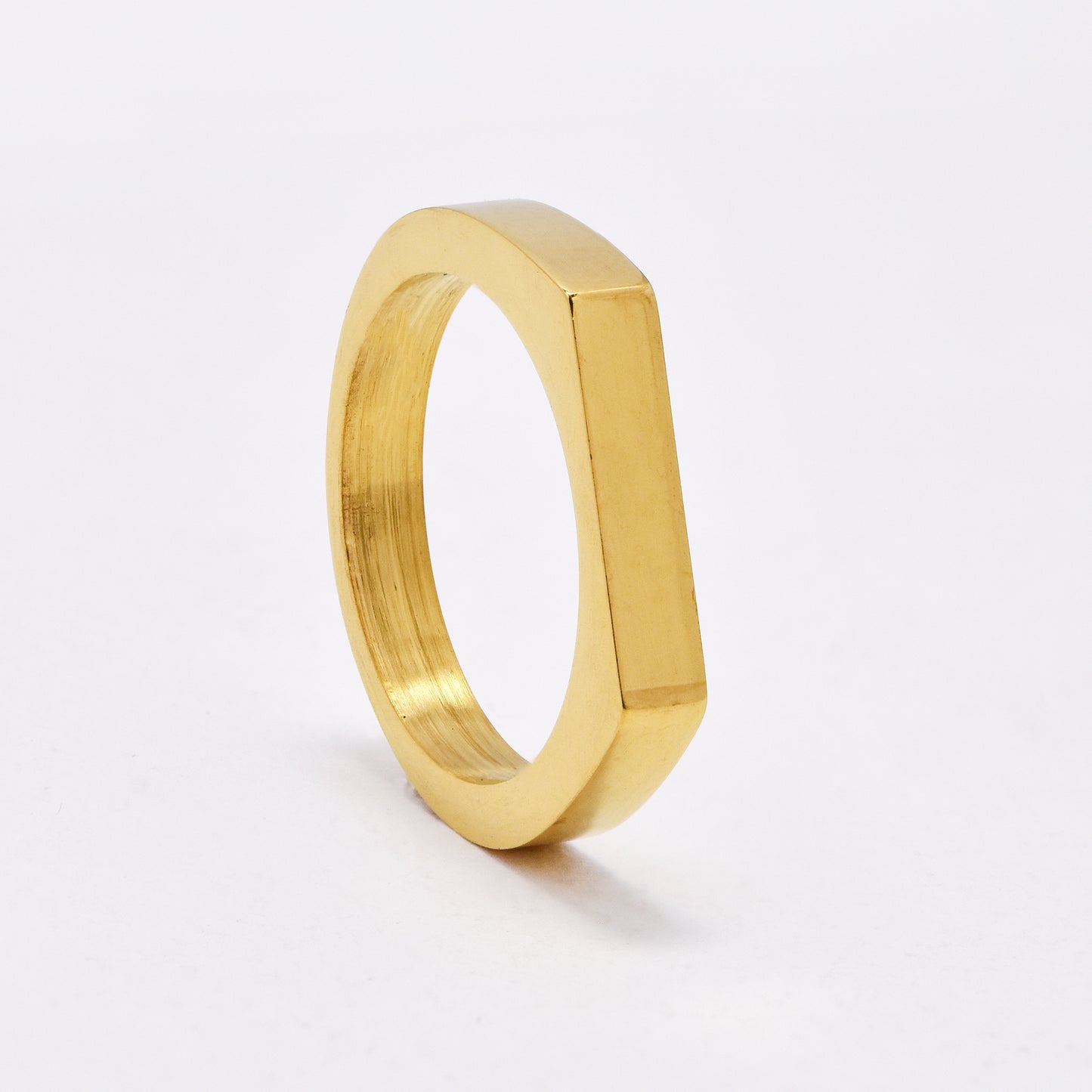 SSYR6619 - St Steel 4mm flat signet ring