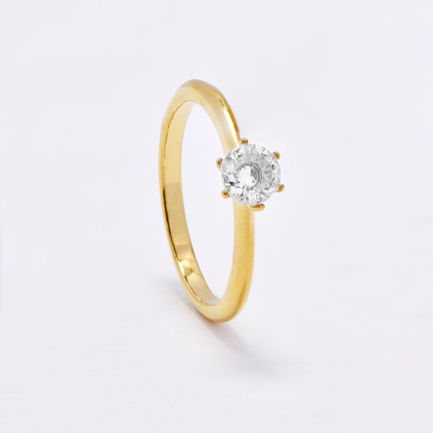 SSYR6896 - Steel solitaire CZ ring
