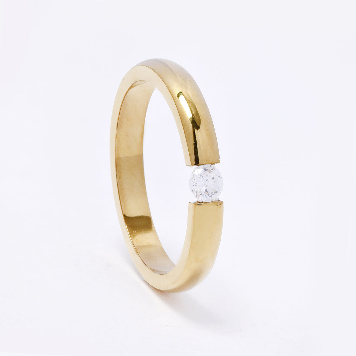 SSYR7273 - Steel 3mm CZ ring