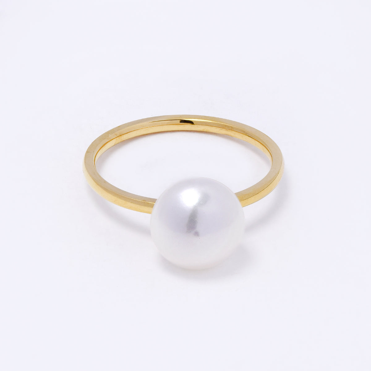 SSYR7418 - Steel freshwater pearl ring