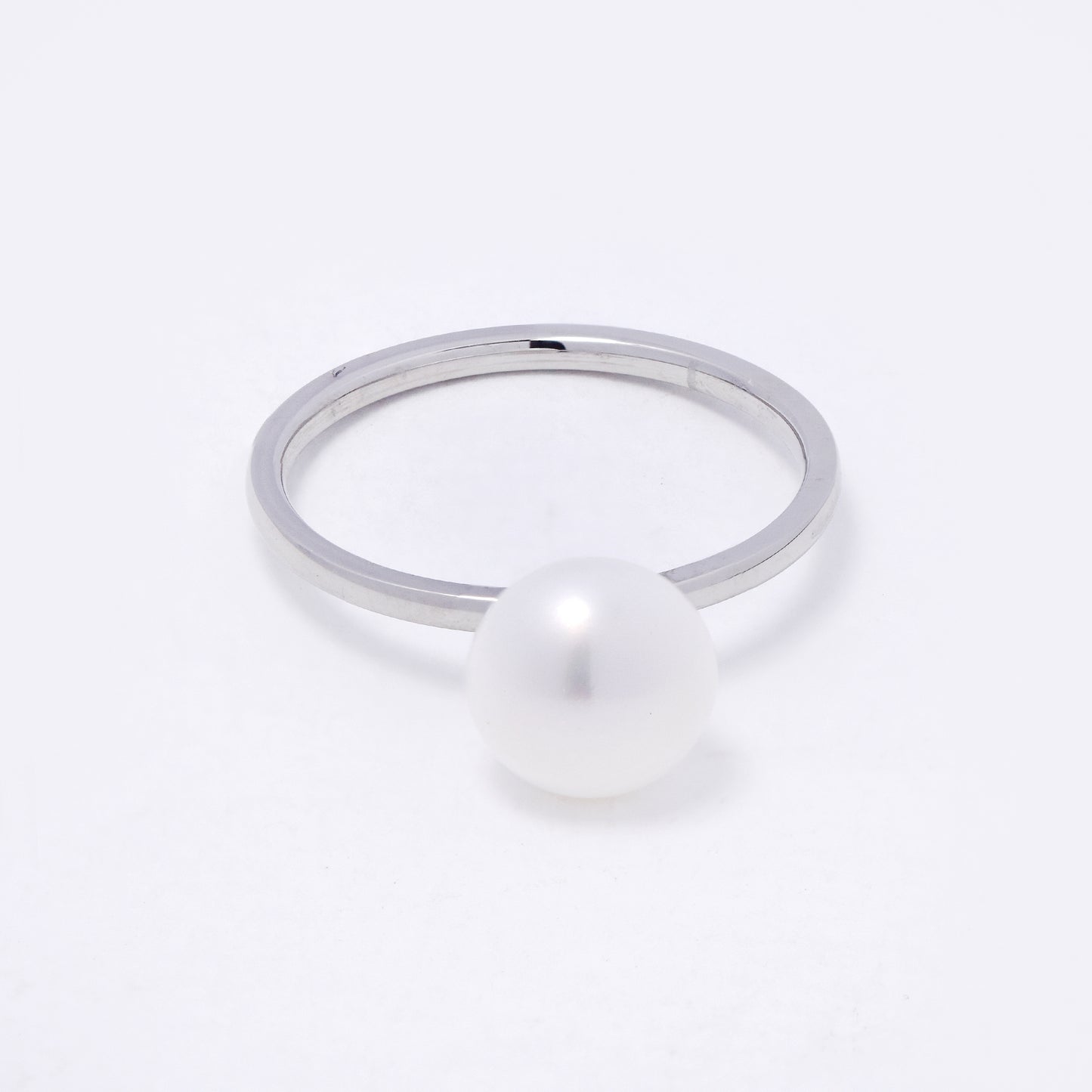 SSYR7418 - Steel freshwater pearl ring