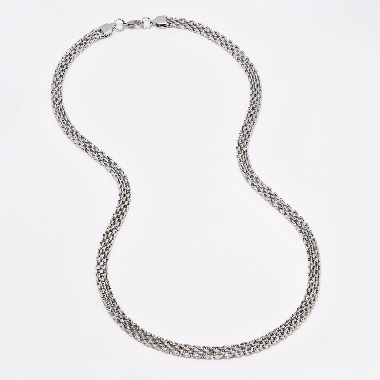 SSYST6498 - St Steel 60cm & 19.5cm x 7mm mesh necklace & bracelet set