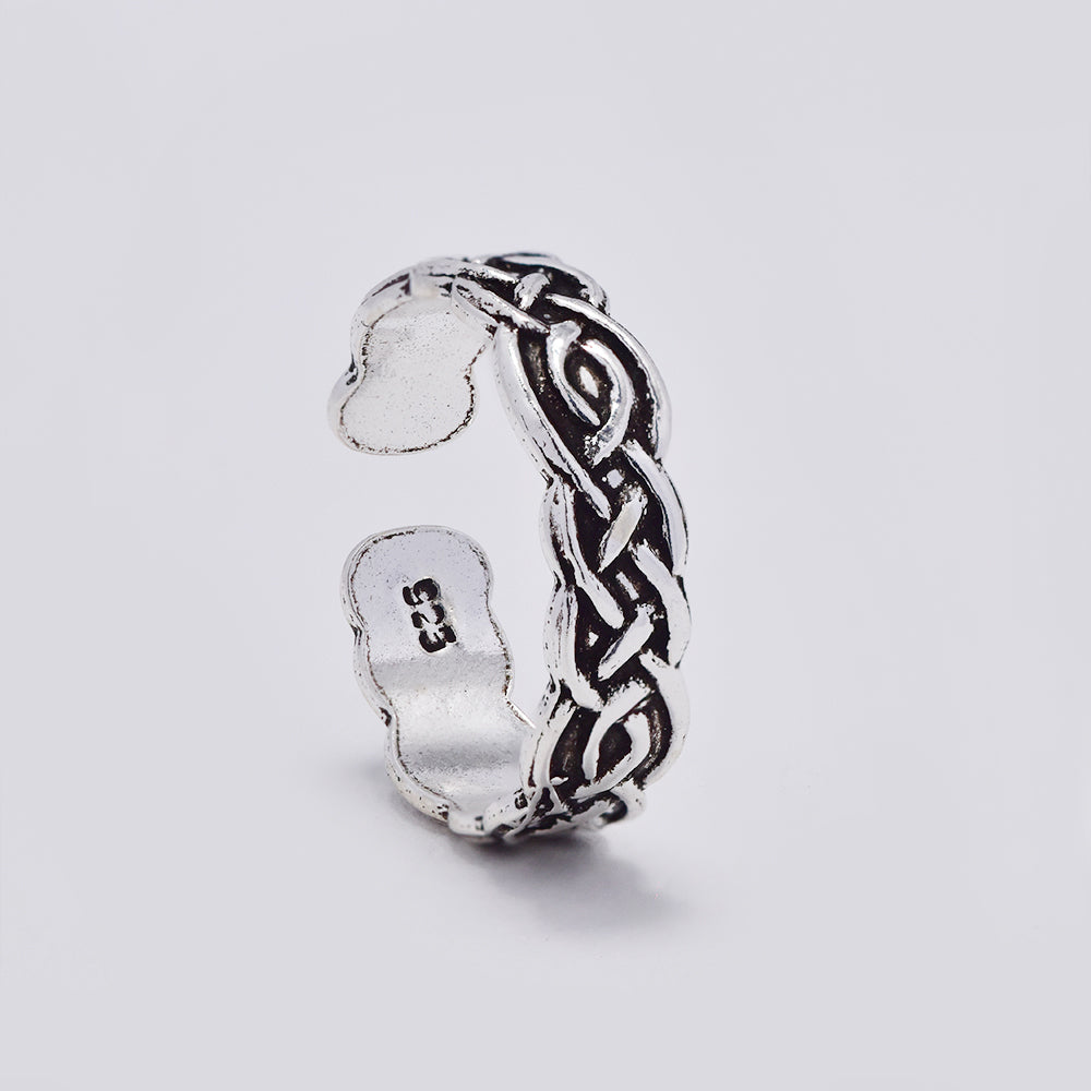 925 Silver Celtic pattern toe ring - STR1070