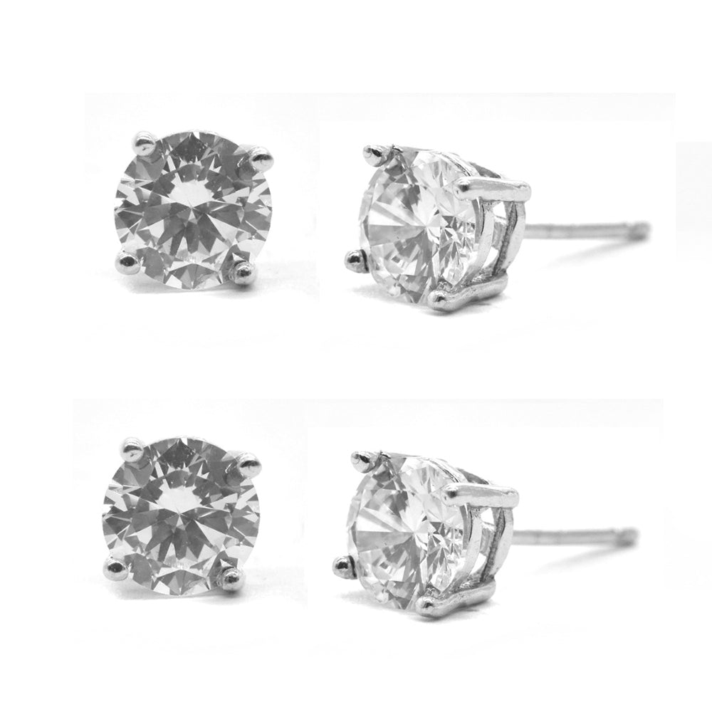 2 Pack 925 Silver round 6mm stud earring - STUD6RD