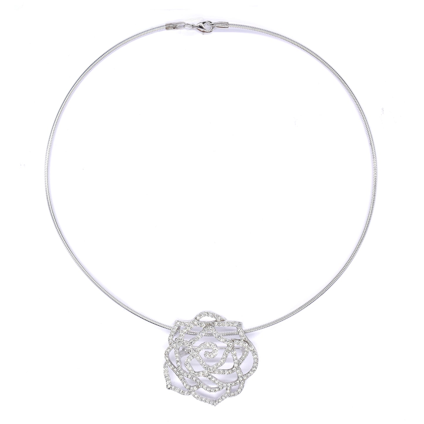 Fashion choker rose pendant necklace - ABN1210