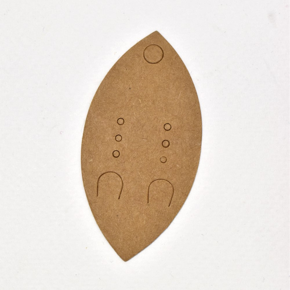100 pack Brown leaf shaped 70 x 35mm earring card - V5793