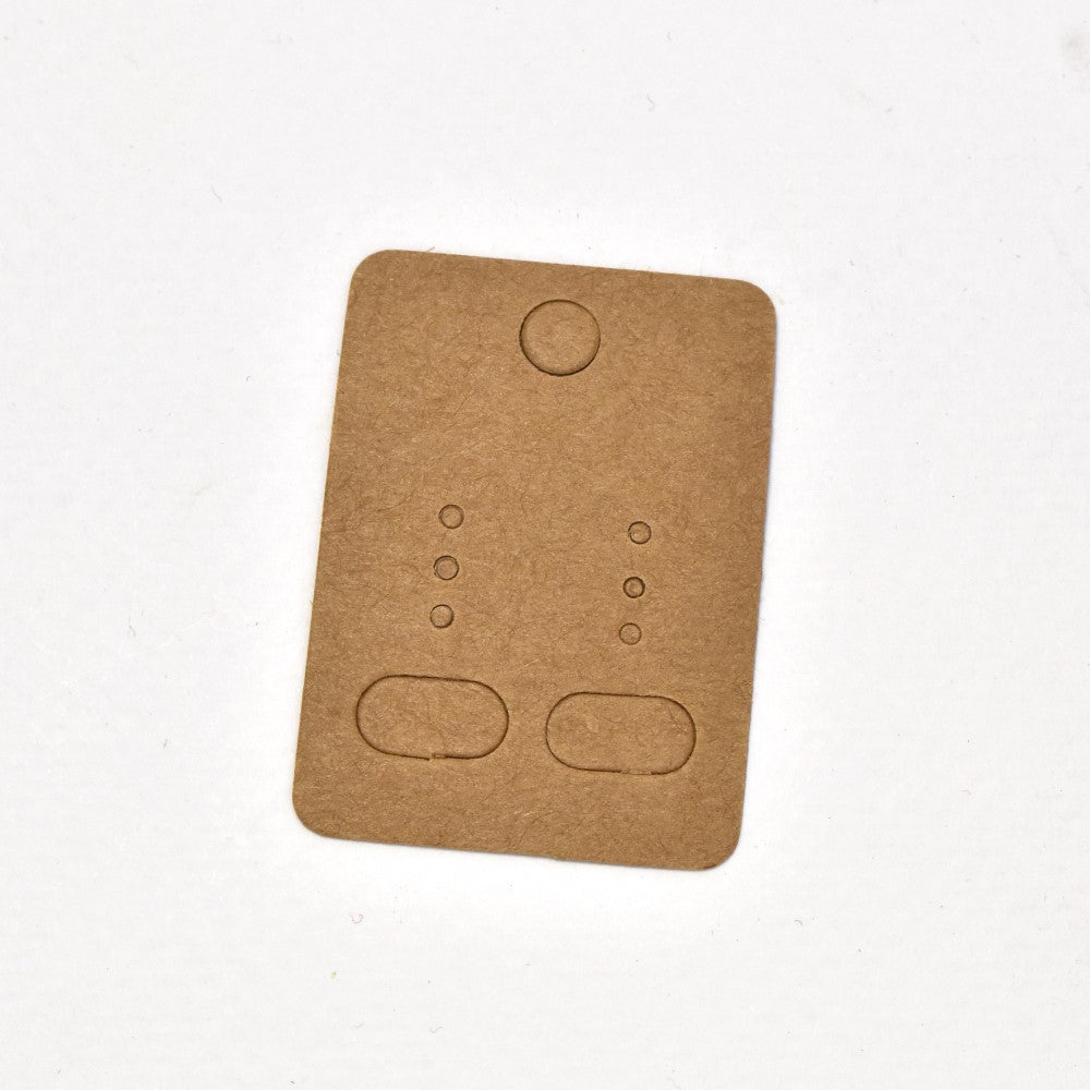 100 pack Brown rectangle 45 x 33mm earring card - V5794
