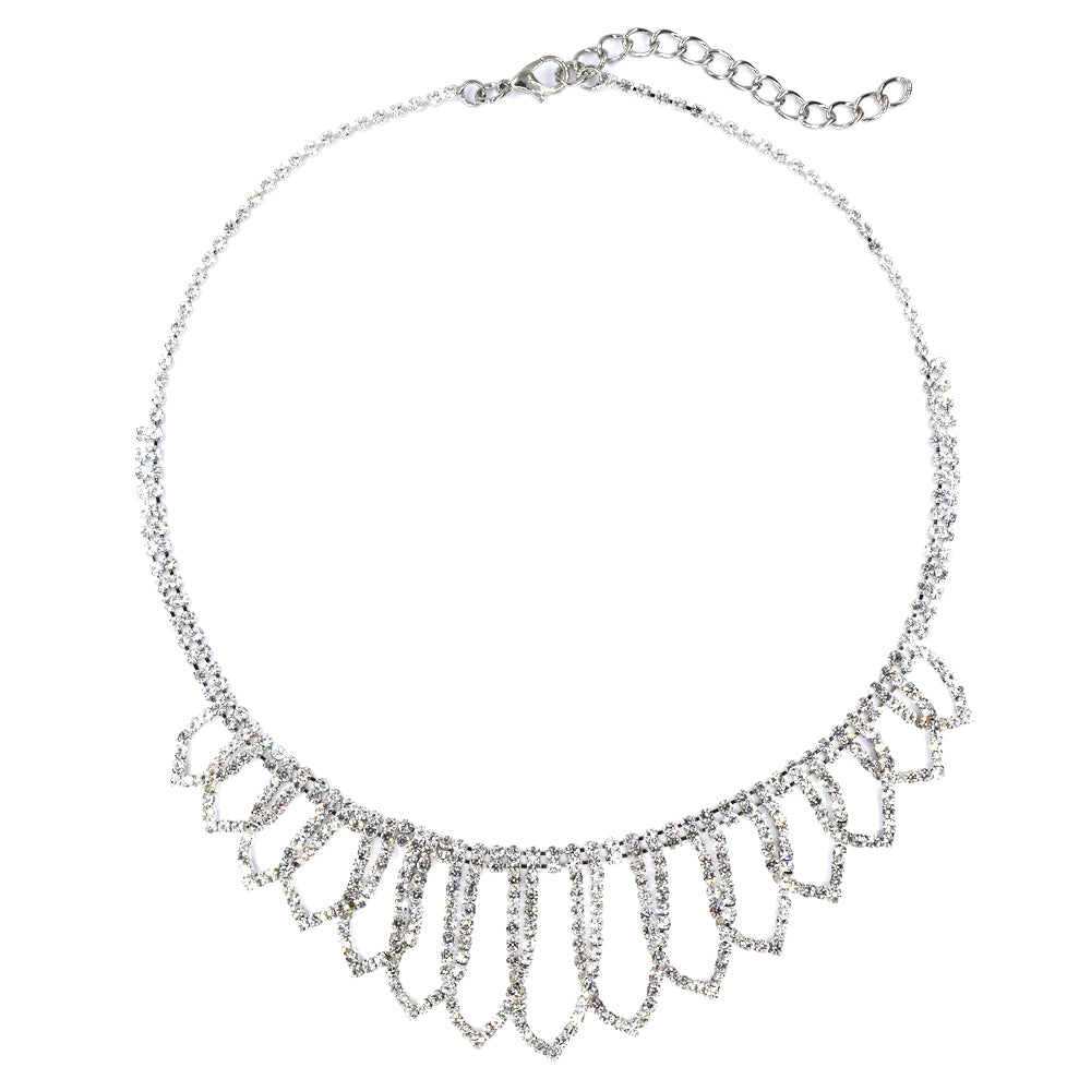 Fashion glam looped diamante necklace - VN343