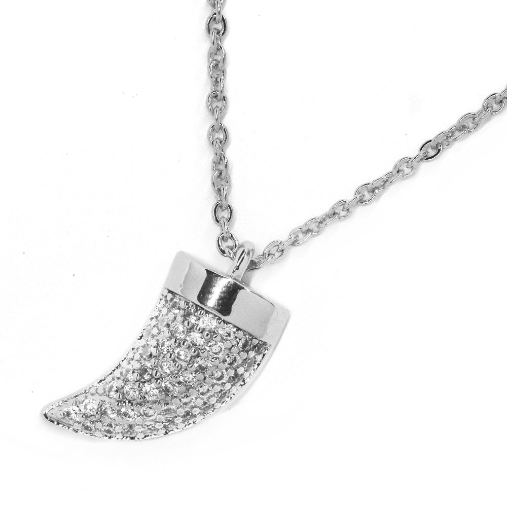 Premium cubic zirconia tusk necklace