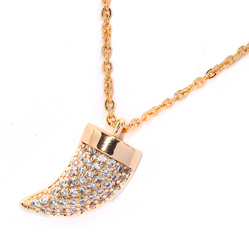 Premium cubic zirconia tusk necklace