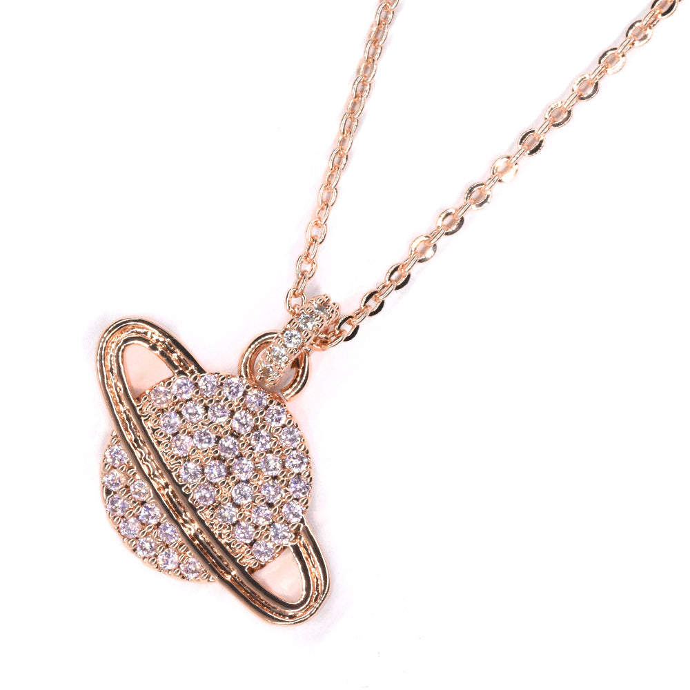 VN8481 - Brass ring planet necklace