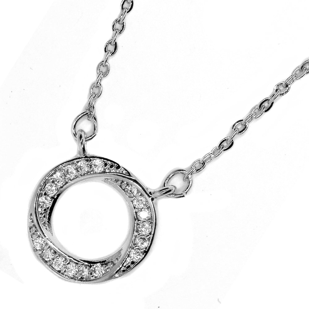 VN8483 - Premium plated cutout CZ circle necklace