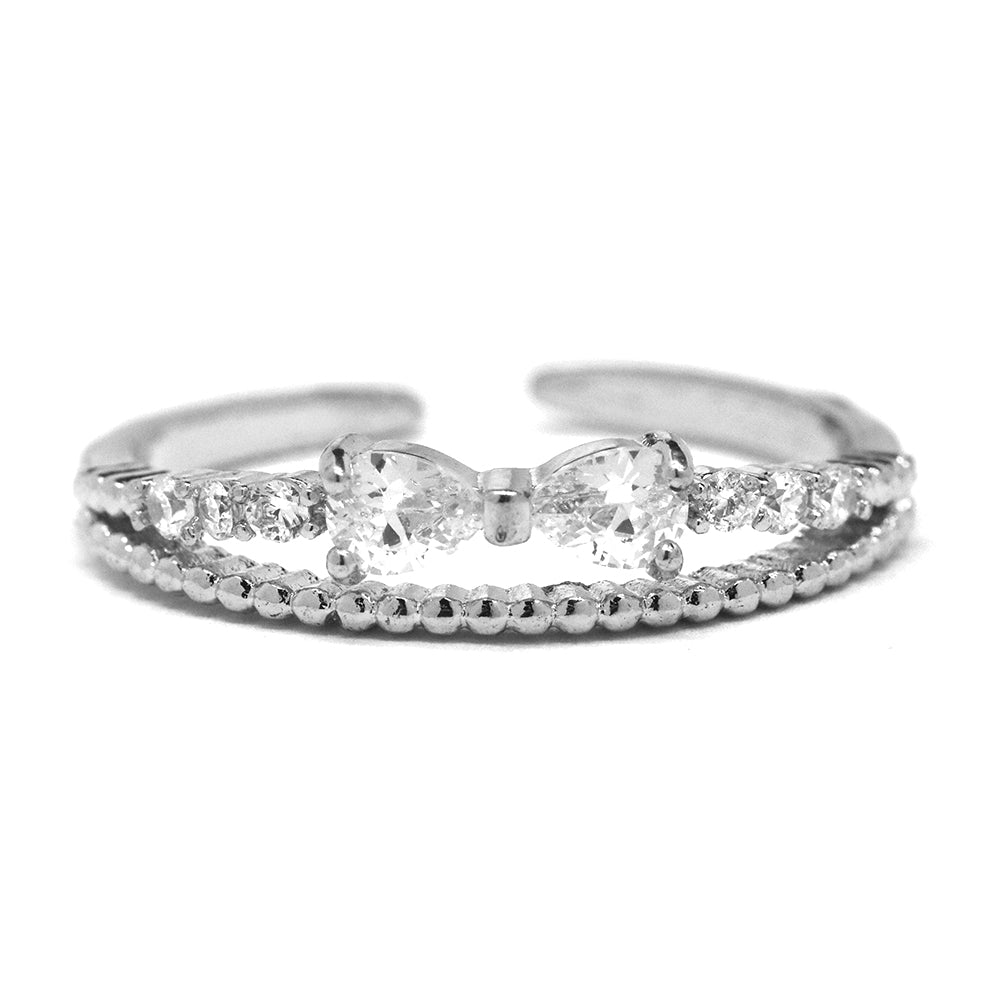 Premium cubic Zirconia bow and ball ring