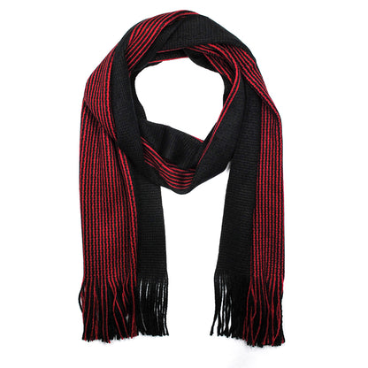 Linear scarf with tassels in the same colours.