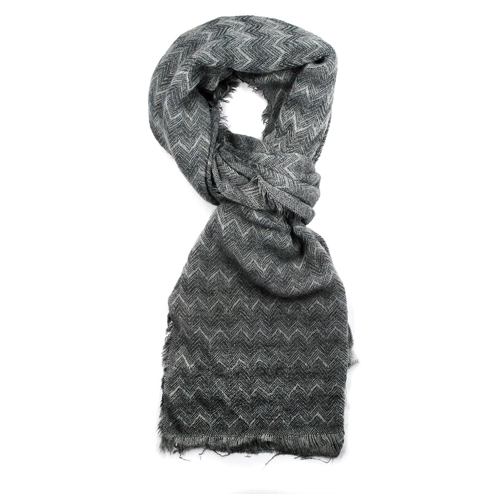 VS863 - Zigzag fringe scarf - Grey