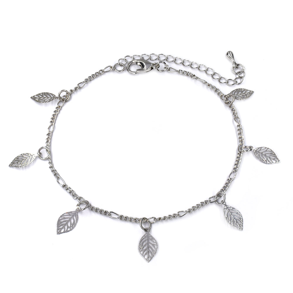 Fashion filigree leaf charm anklet
