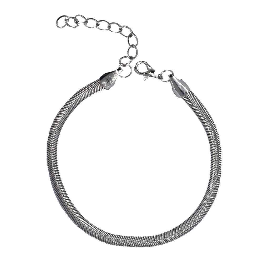 Fashion thick snake chain silver plated ankle chain