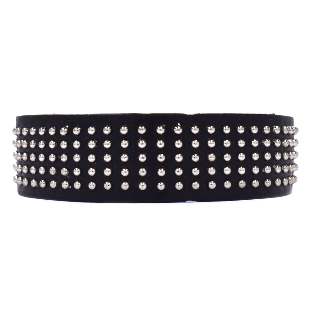 Fashion black studded wrap bracelet - YB1269
