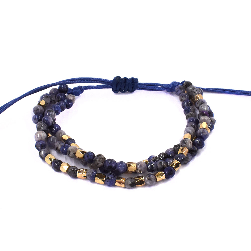 Fashion 3 stranded bead adjustable bracelet - YB1304