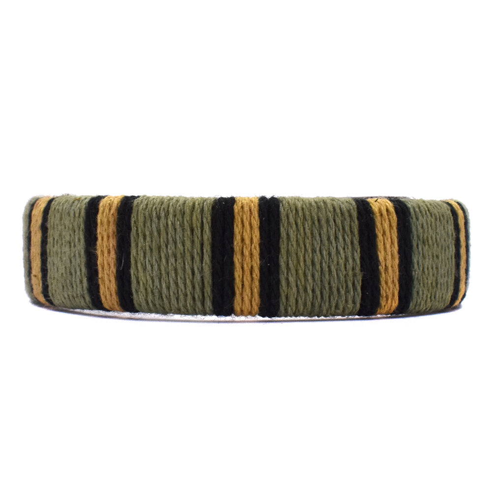 Fashion green thread brown leather bracelet - YB1679