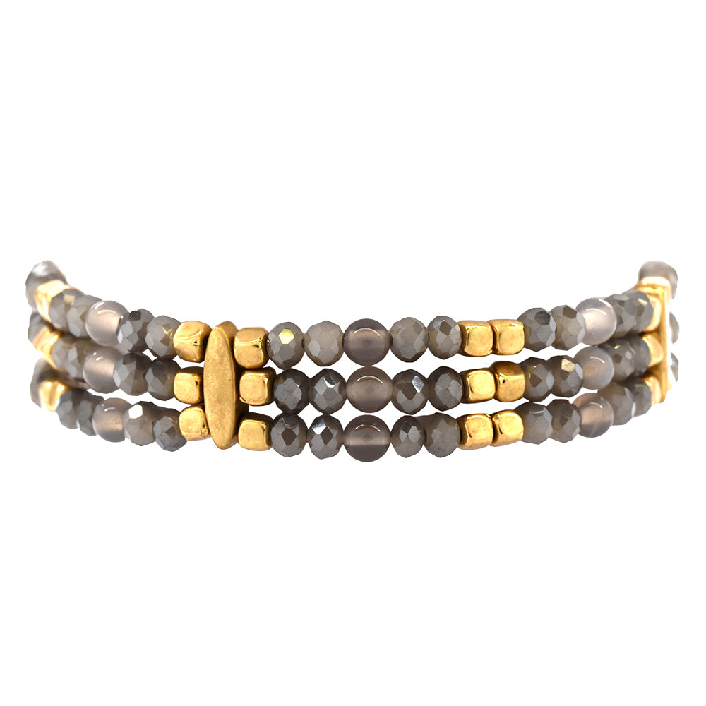 Fashion stacked colour beaded adjustable bracelet - YB3498