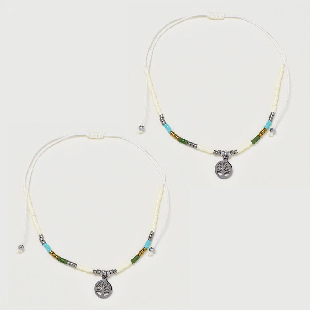 2 Pack Beaded tree of life bracelet - YB4837KB