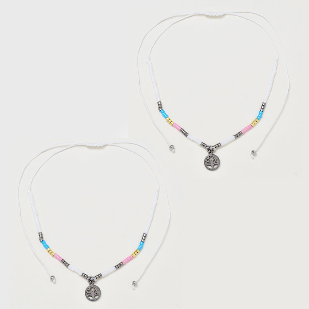 2 Pack Beaded tree of life bracelet - YB4837KB