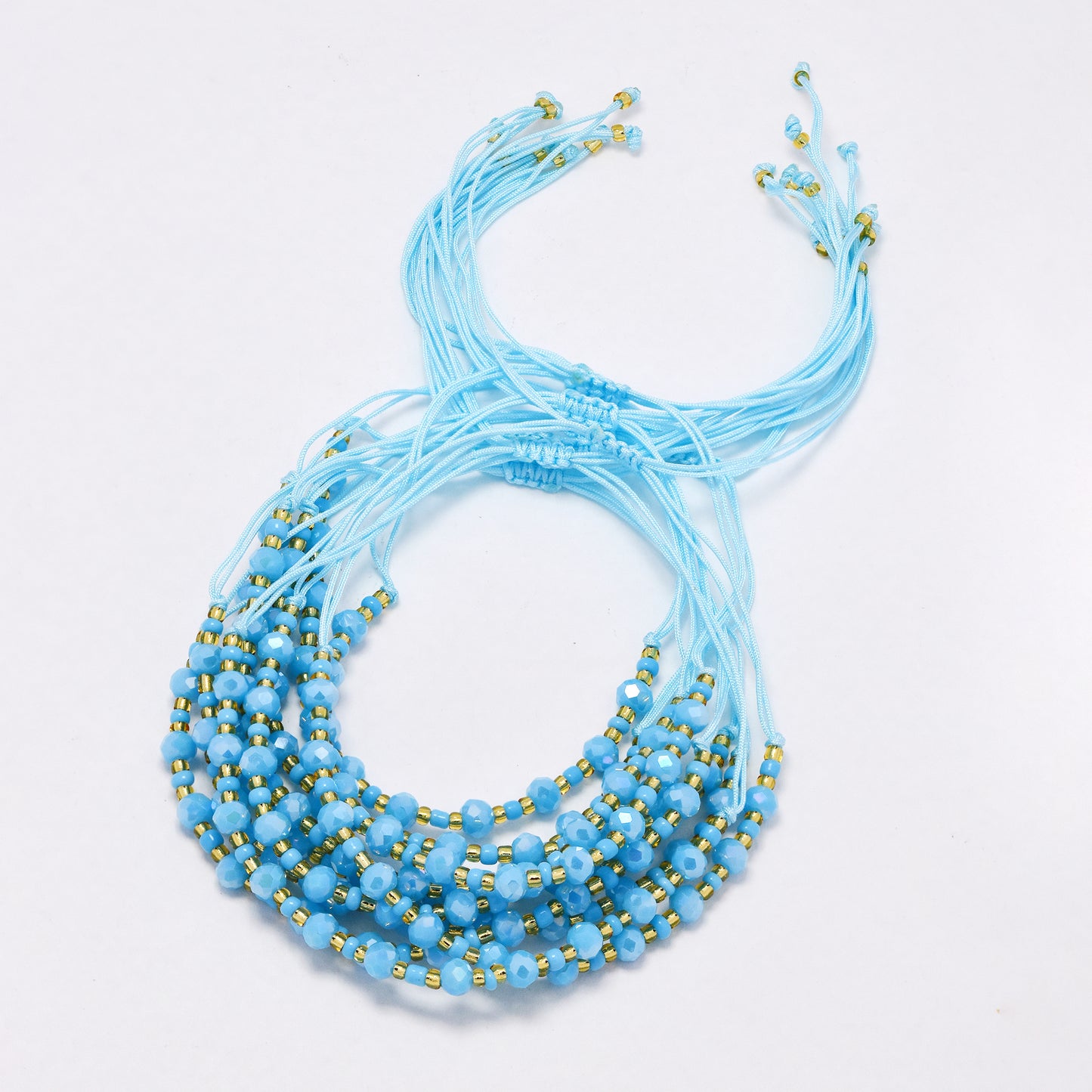 YB6675 - Fashion adjustable faceted beaded bracelet - 10 pc / pack