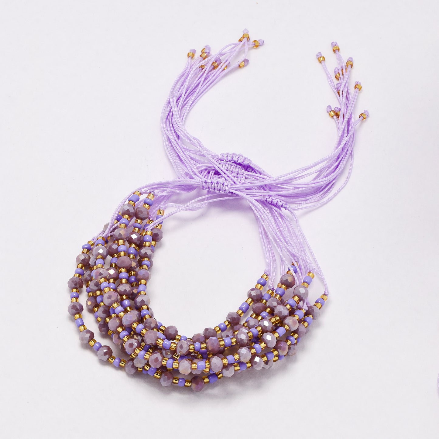 YB6675 - Fashion adjustable faceted beaded bracelet - 10 pc / pack
