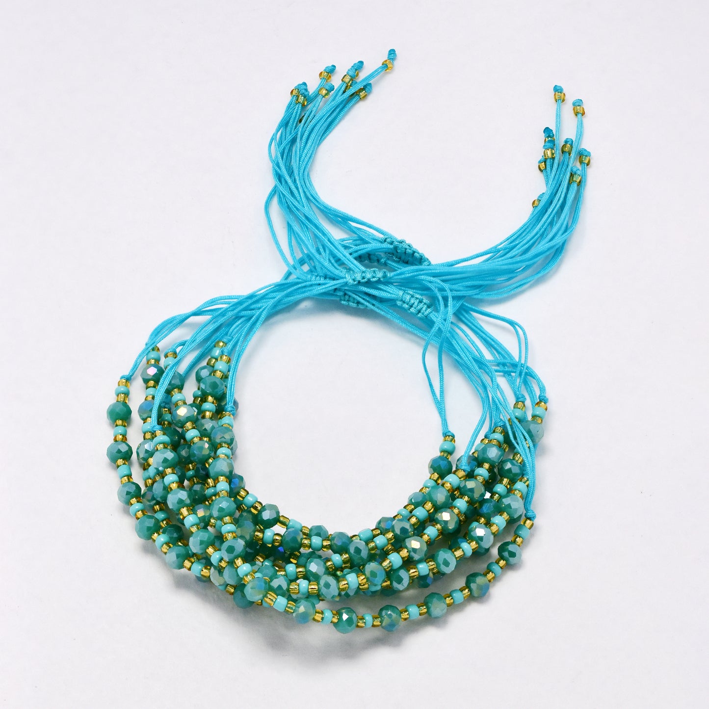 YB6675 - Fashion adjustable faceted beaded bracelet - 10 pc / pack