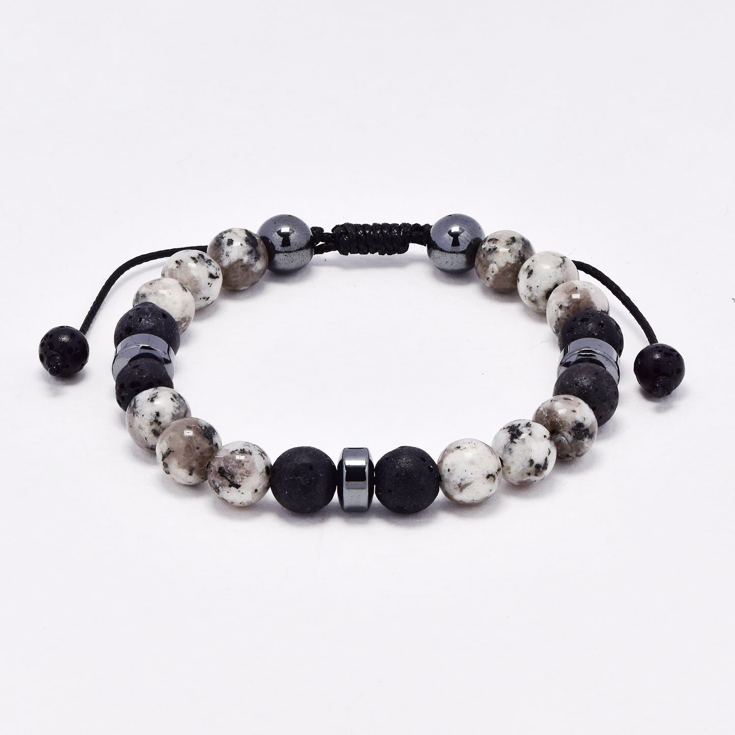 YB6685 - Volcanic rock & natural stone adjustable bracelet