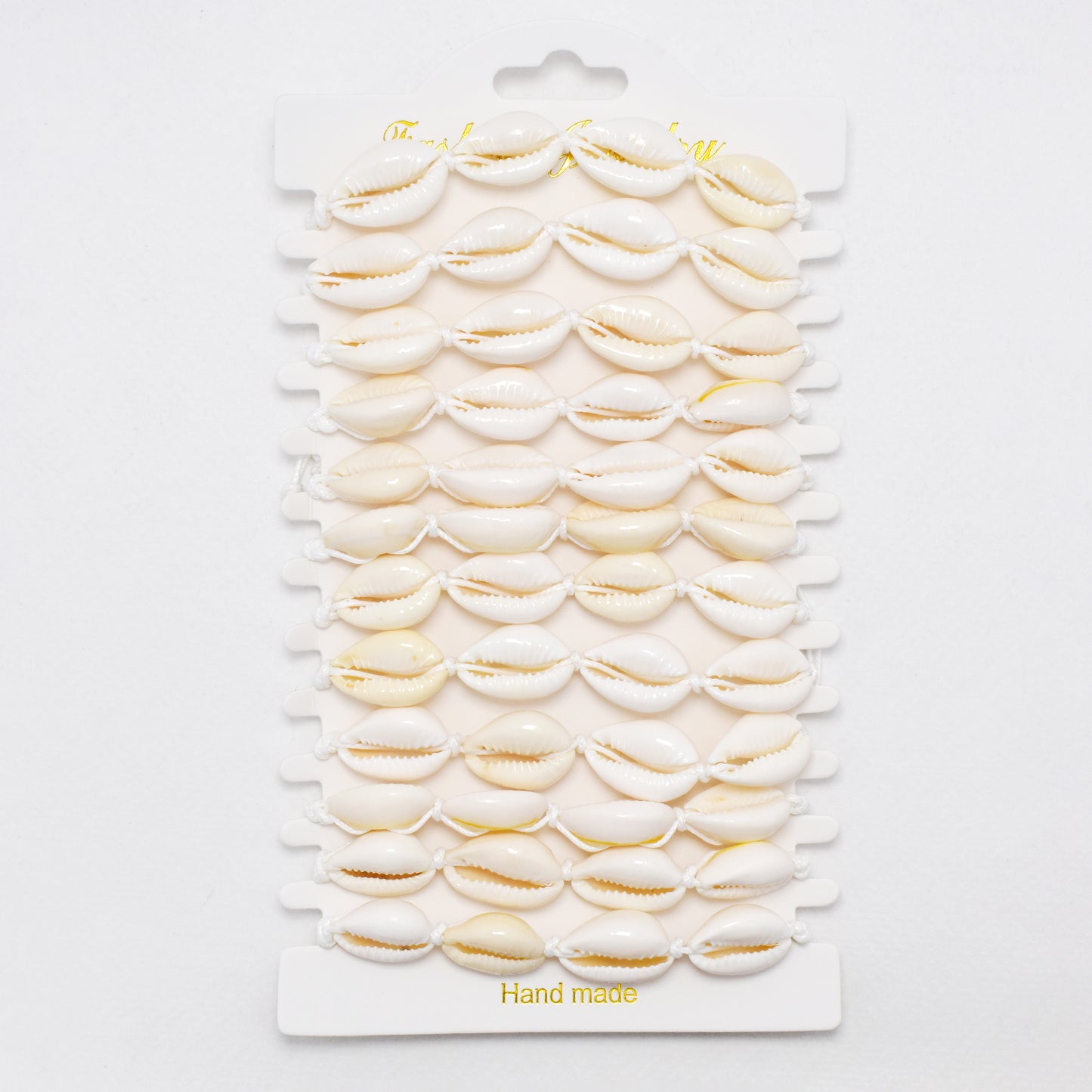 YB6771 - 12 Pack adjustable cowrie shell bracelet