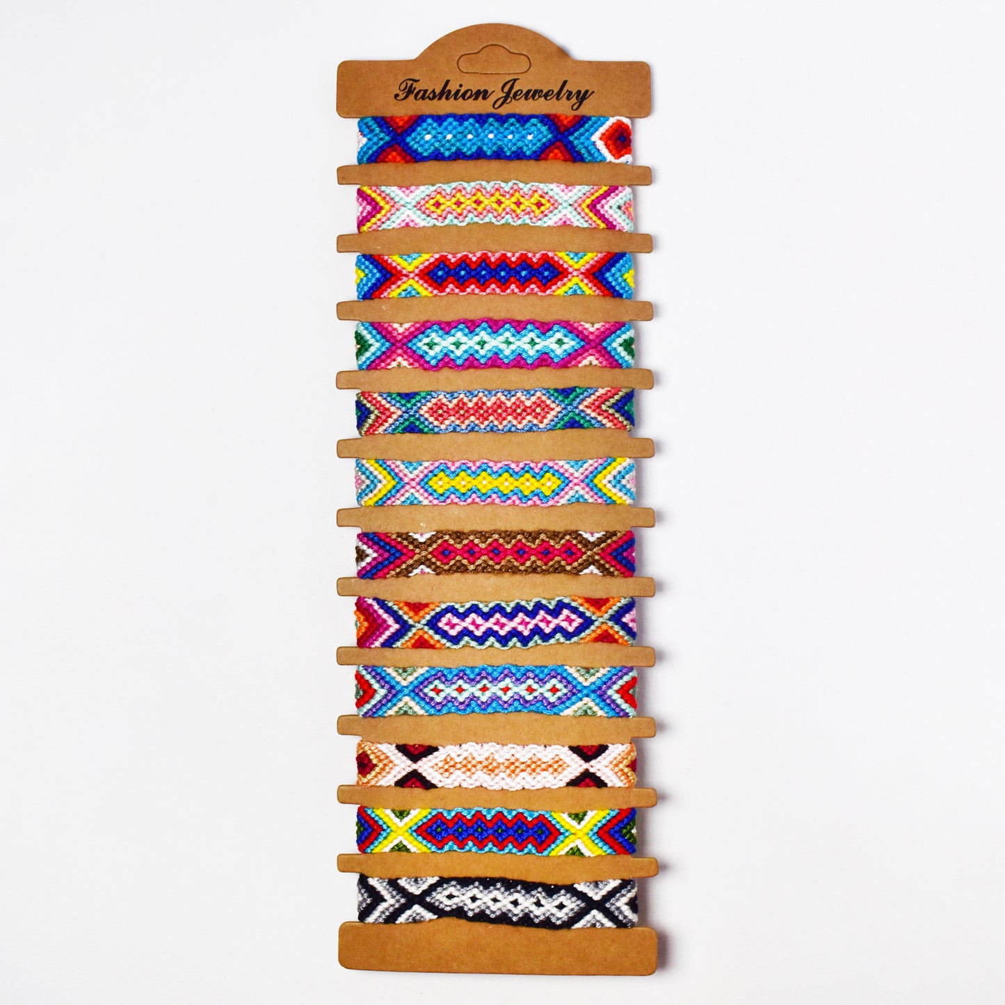 YB7088 - 12-Pack cotton weave pull-through bracelet