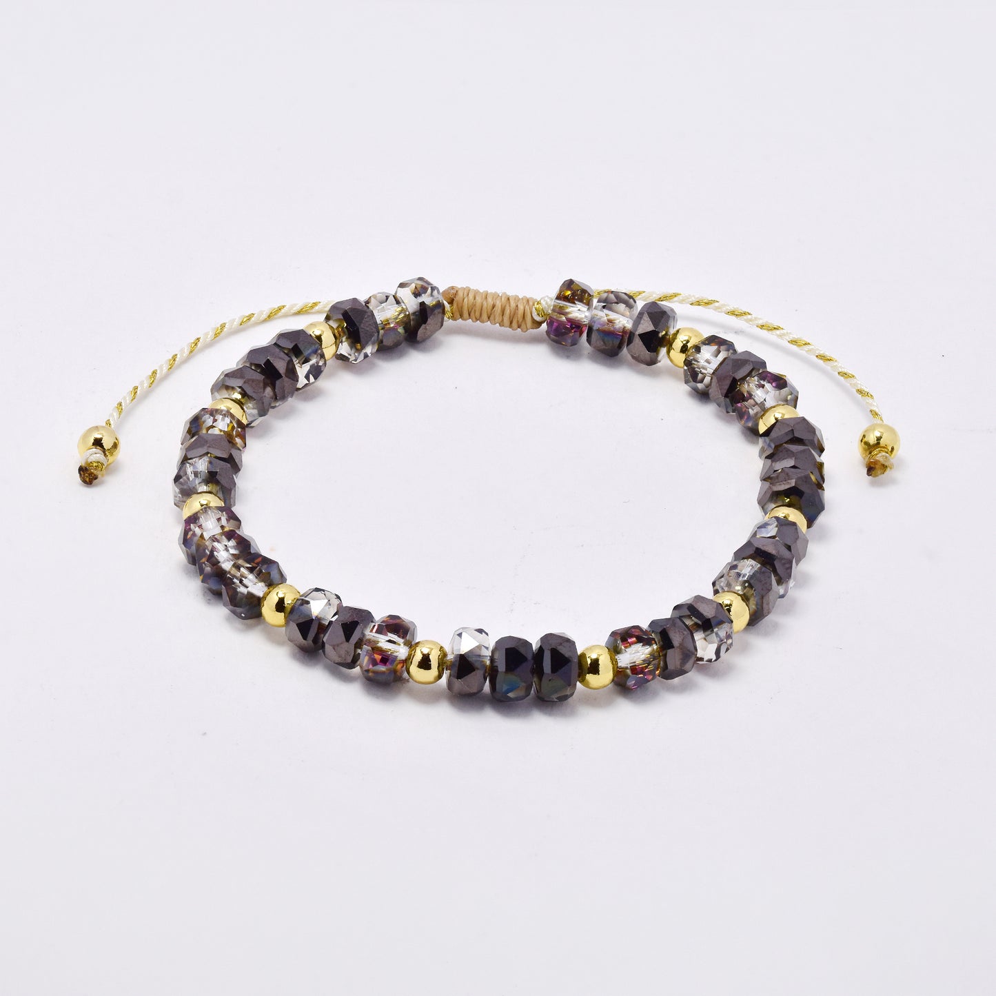 YB7760 - Faceted stone adjustable bracelet