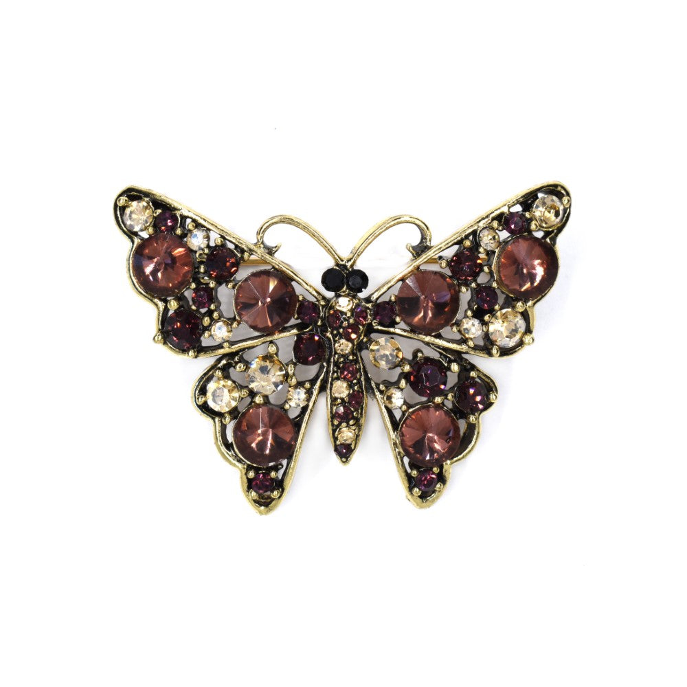 Fashion multicolour Crystal Butterfly Brooch - YBR4110