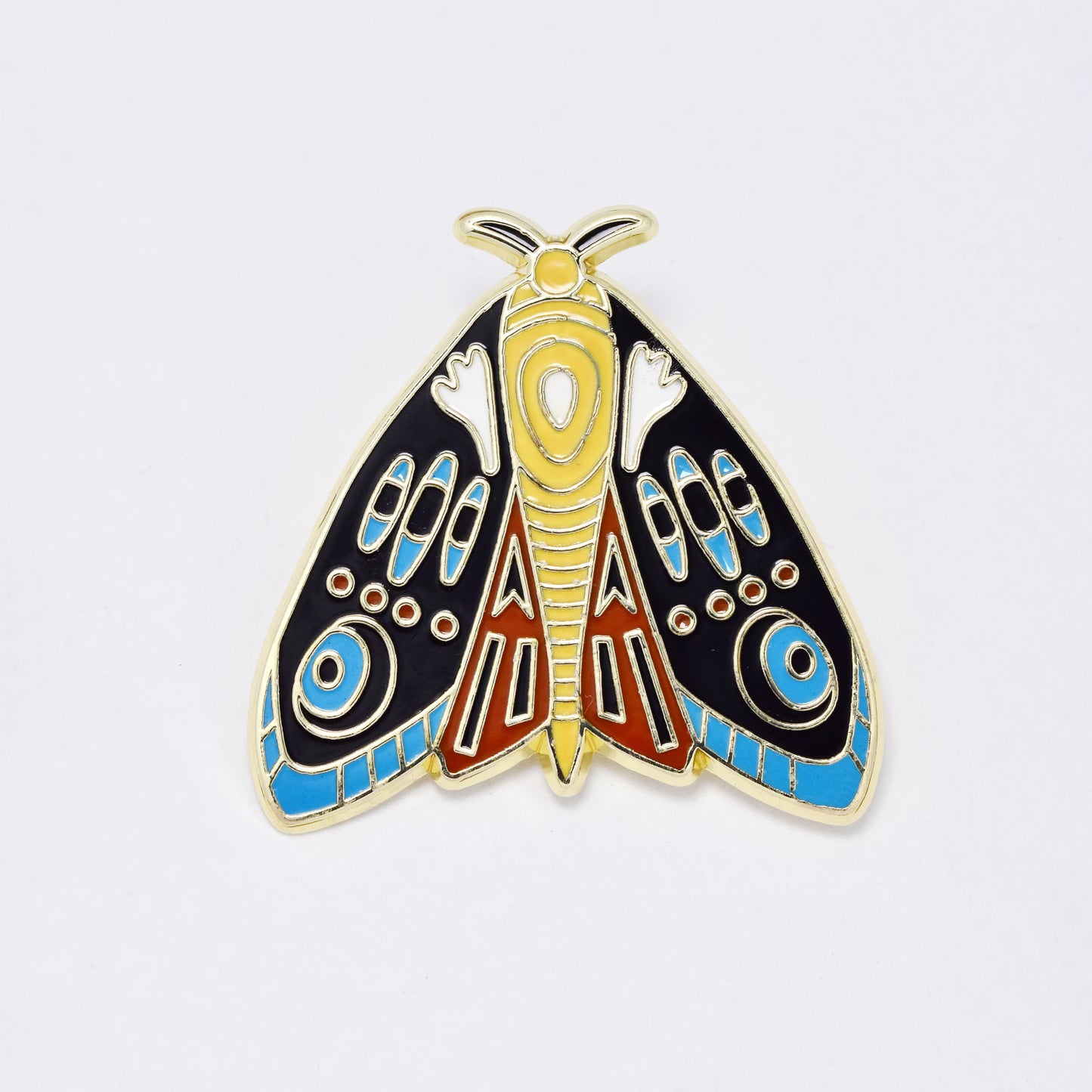 YBR6333 - Fashion moth with patterns brooch
