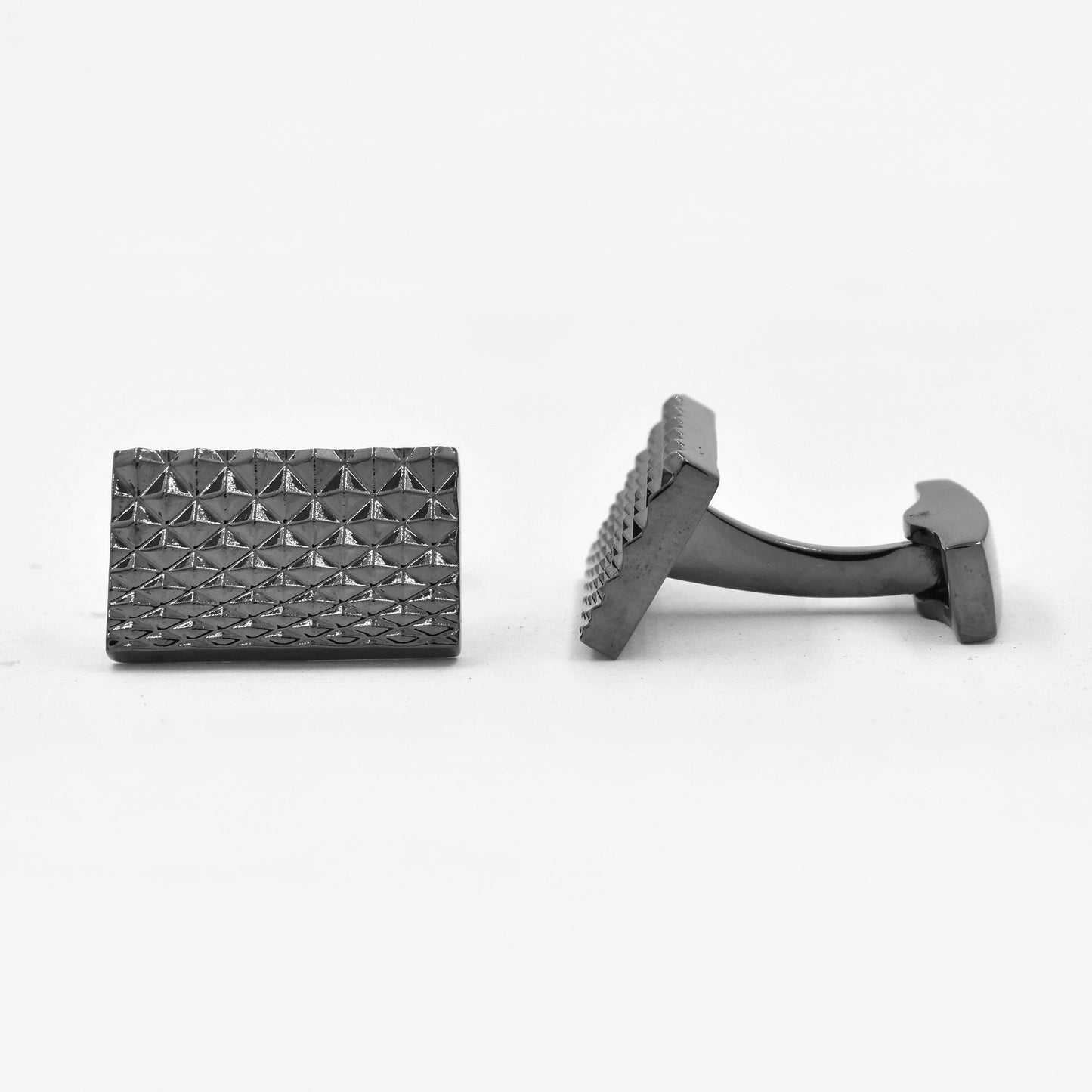 YC633 - Gumnetal 13mm x 20mm textured cufflinks
