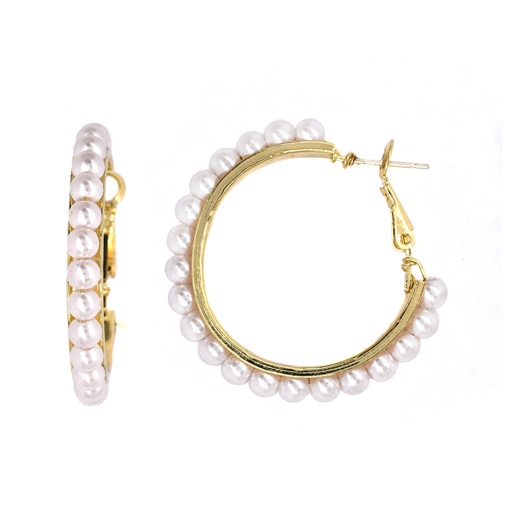 Pearl hoop fashion earring - YE3515